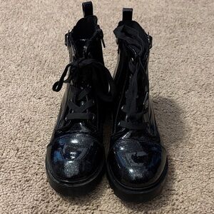 Sincerely Jules  Sparkly Black Combat Boots for Girls